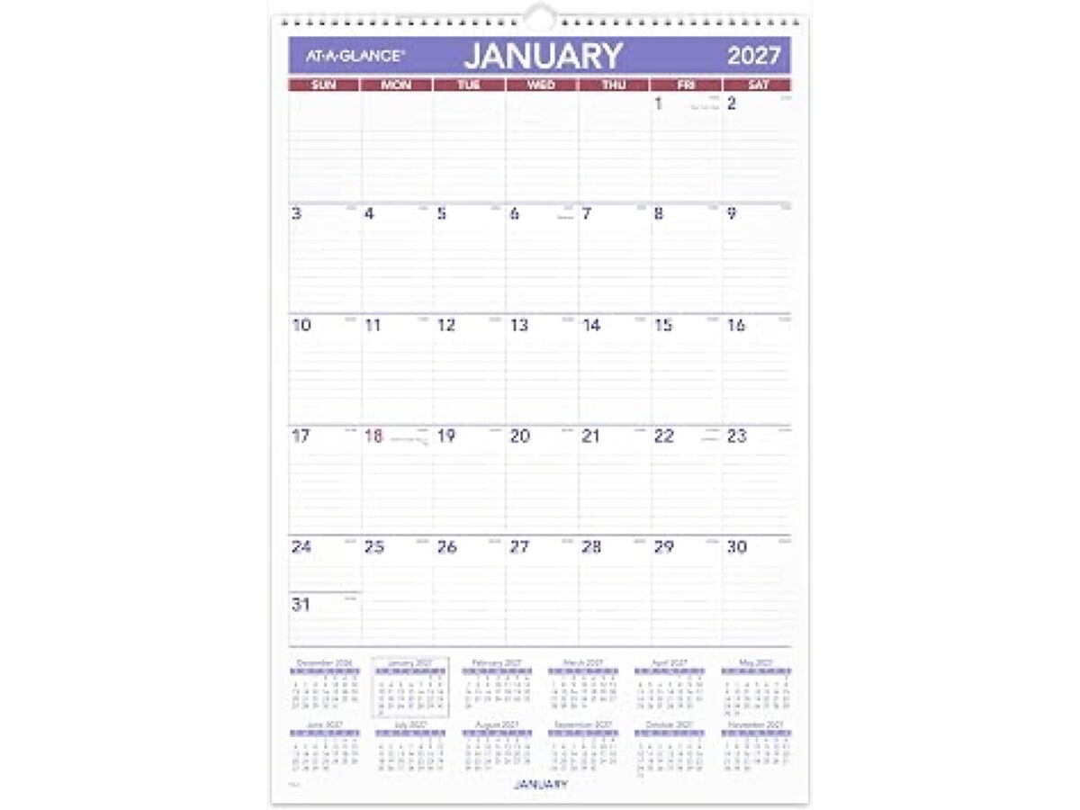 AT-A-GLANCE 2027 Wall Calendar